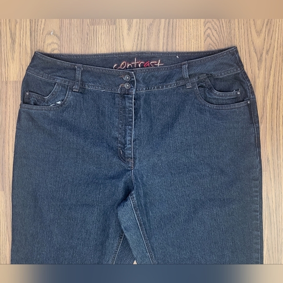 Contrast Womens Black Denim Jeans Size 15 Mid-Rise 32" Inseam Y2K Fashion B77 - Picture 4 of 10